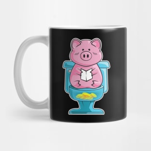 Funny Pig On Toilet Piggy Bank Potty Training Pun Mug